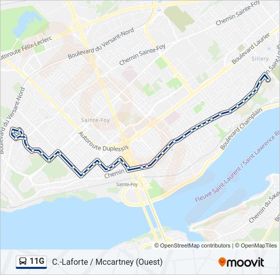 11G Bus Line Map