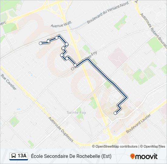 13A Bus Line Map