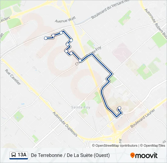 13A Bus Line Map