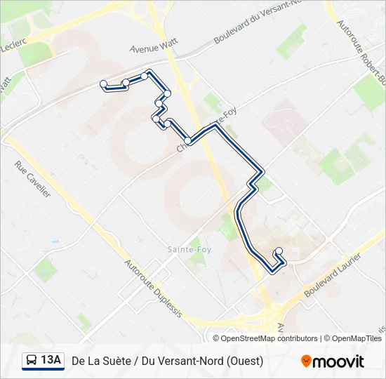 13A Bus Line Map