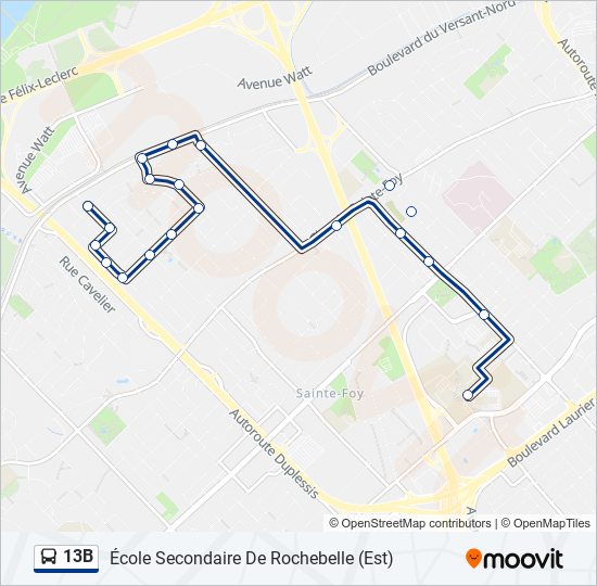 13B bus Line Map