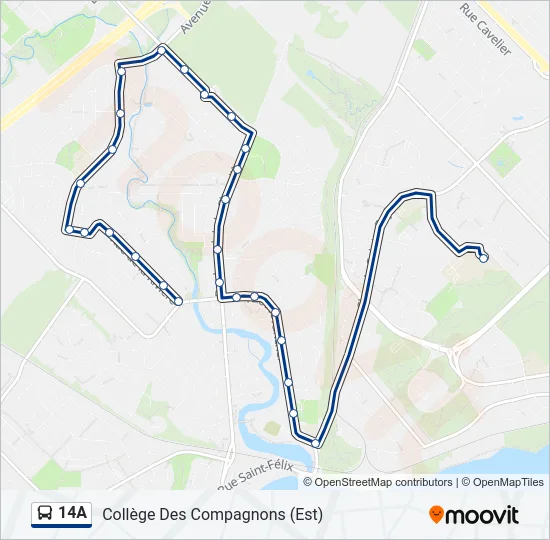 14A Bus Line Map