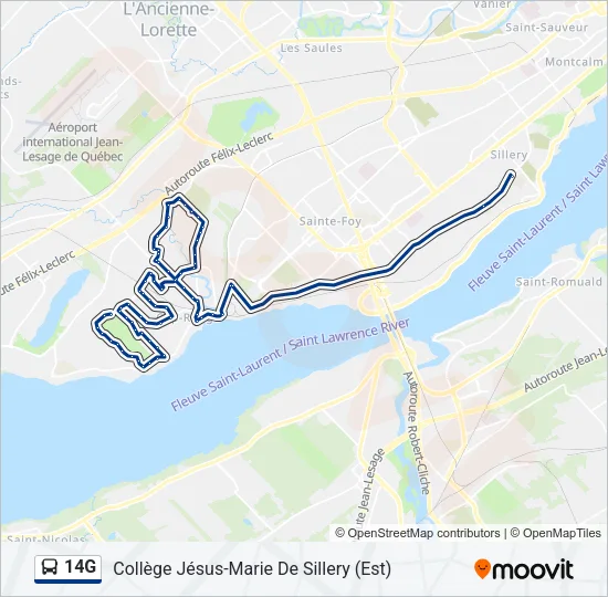14G Bus Line Map