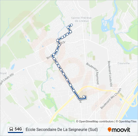 54G Bus Line Map