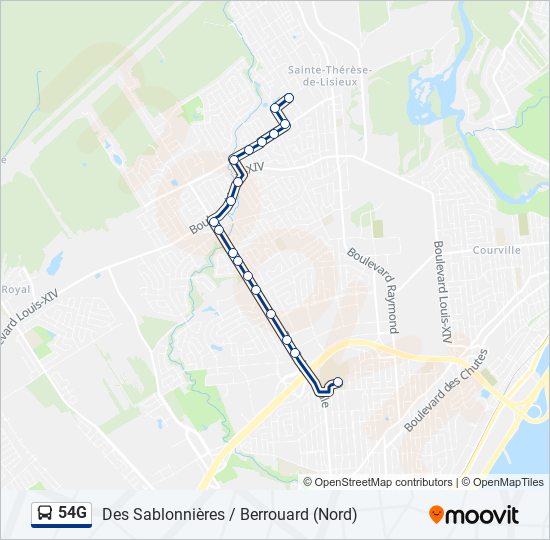 54G bus Line Map