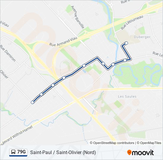 Plan de la ligne 79G de bus