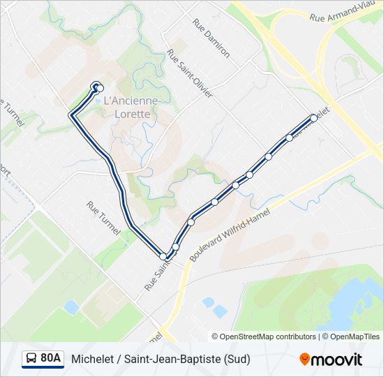 80A Bus Line Map