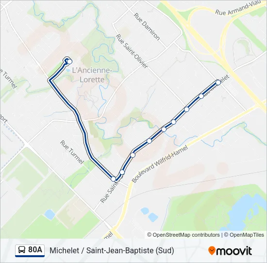 80A Bus Line Map
