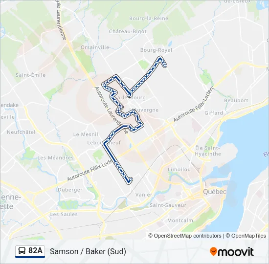 82A Bus Line Map