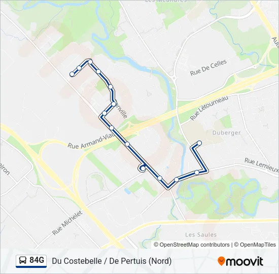84G Bus Line Map