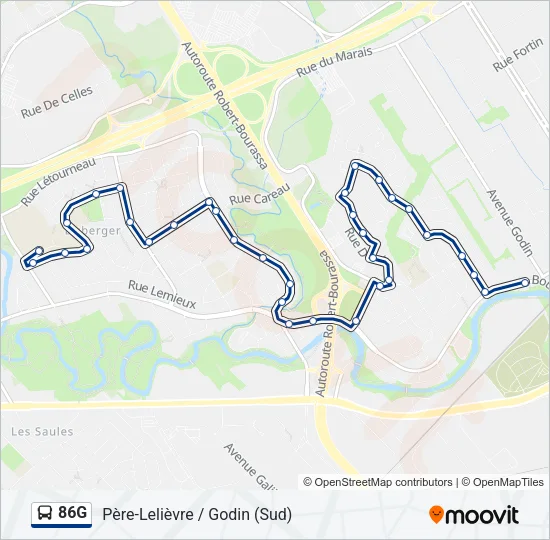 86G Bus Line Map