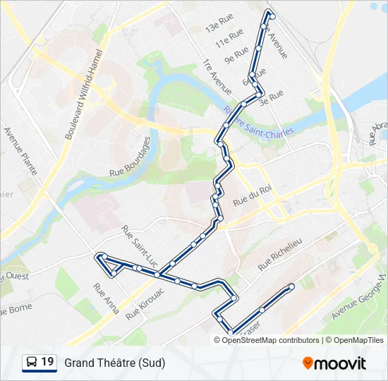 19 Bus Line Map