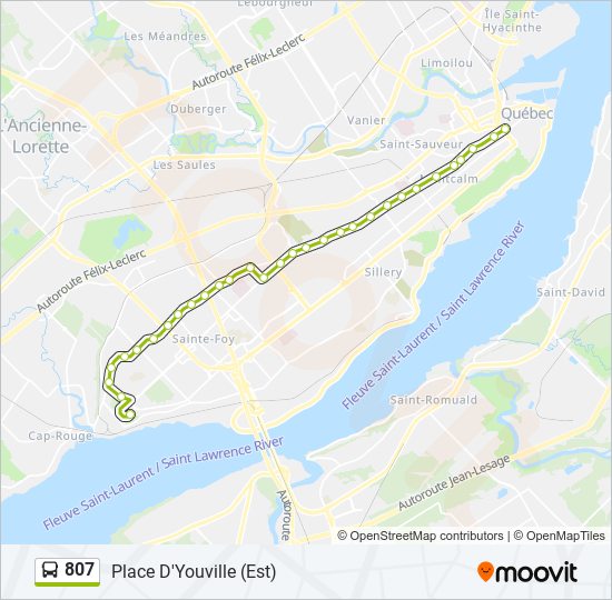 Rtc Bus Routes Map 807 Route: Schedules, Stops & Maps - Place D'youville (Est) (Updated)