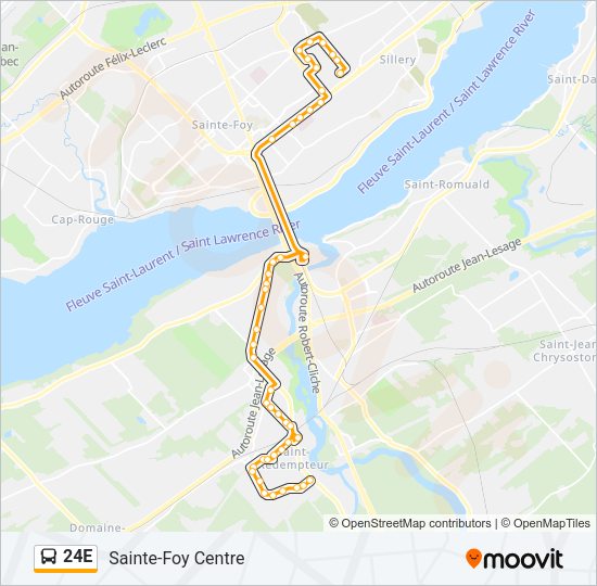 24E Bus Line Map