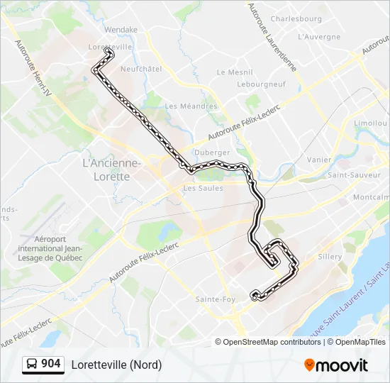 904 Bus Line Map