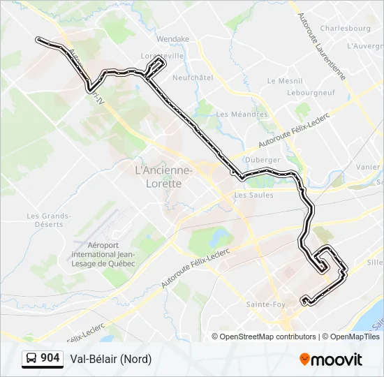 904 Bus Line Map