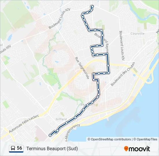 56 Bus Line Map