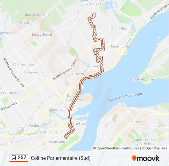 257 Bus Line Map