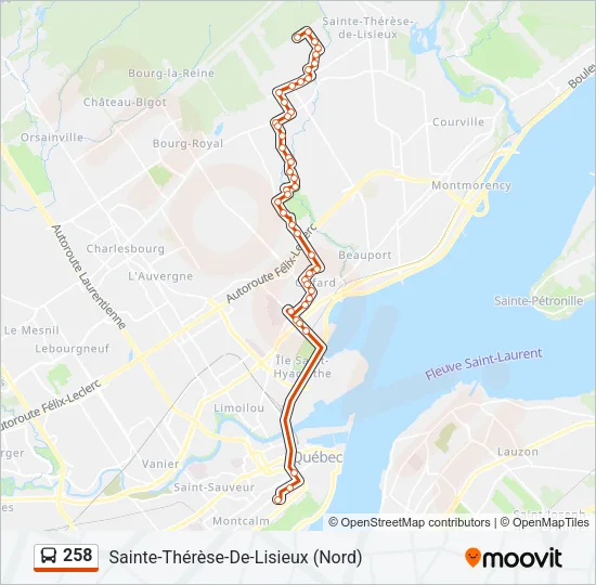 258 Bus Line Map