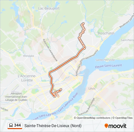 344 Bus Line Map