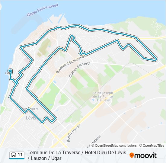 11 bus Line Map