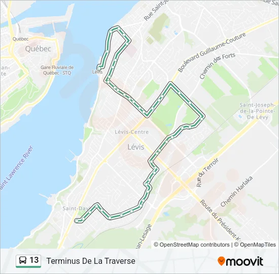 13 Bus Line Map