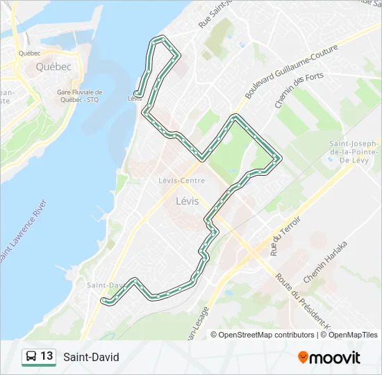 13 Bus Line Map