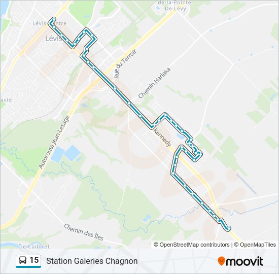 15 Bus Line Map