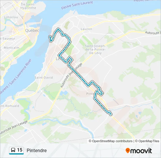15 Bus Line Map