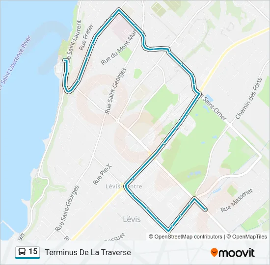 15 Bus Line Map