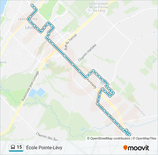 15 Bus Line Map