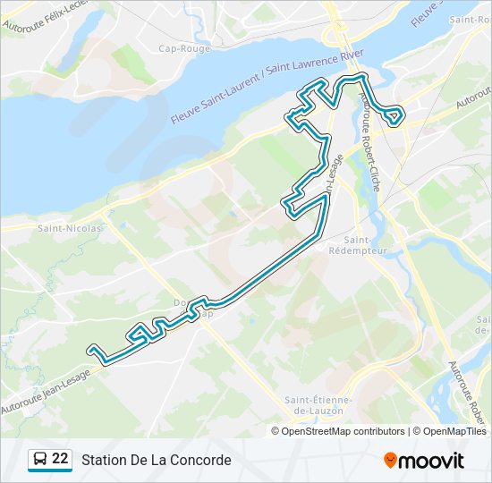 22 Bus Line Map