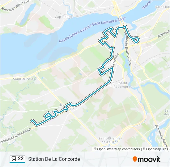 22 Bus Line Map