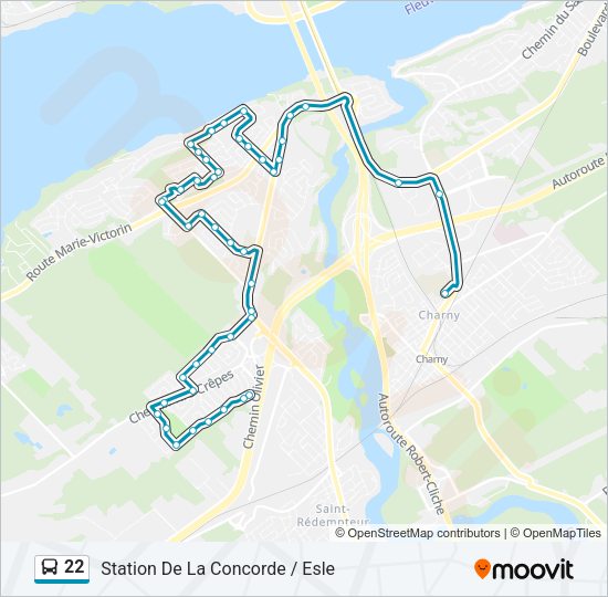 22 Bus Line Map