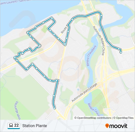 22 Bus Line Map