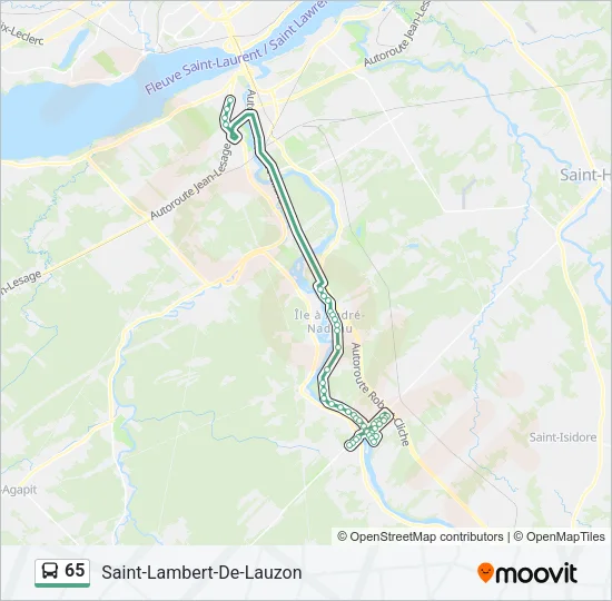 65 Bus Line Map