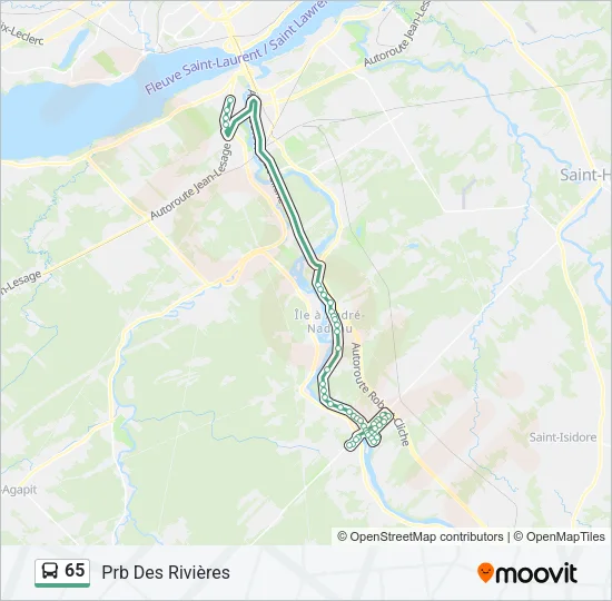 65 Bus Line Map