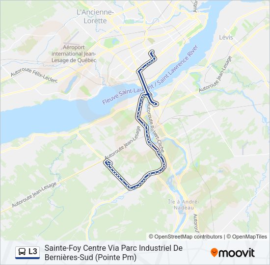 Plan de la ligne L3 de bus