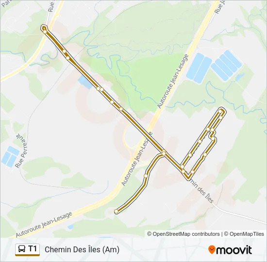 T1 Bus Line Map