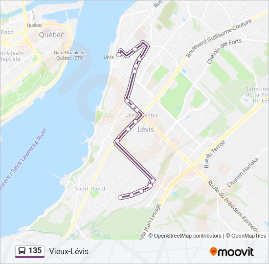 135 Bus Line Map
