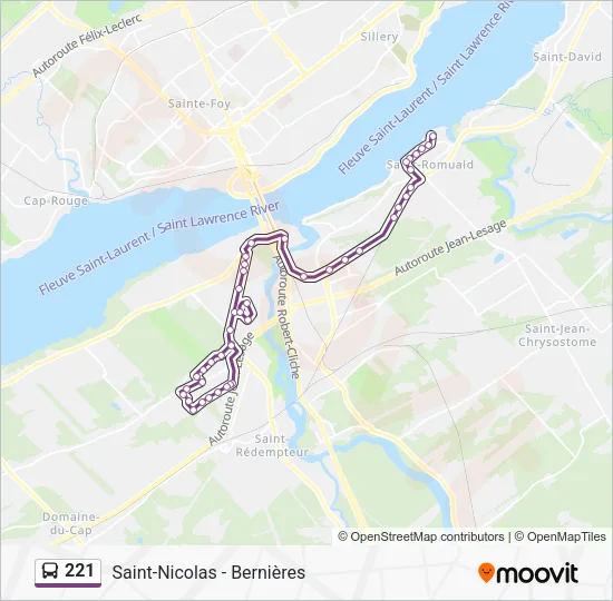 221 Bus Line Map