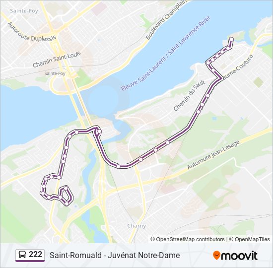 222 bus Line Map