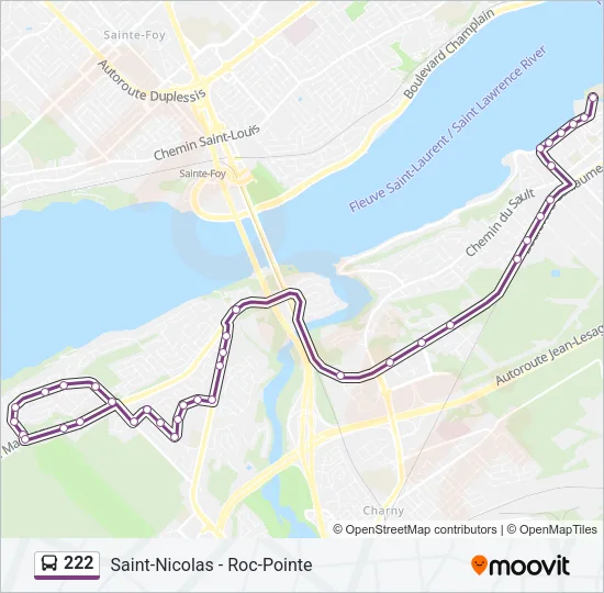 222 Bus Line Map