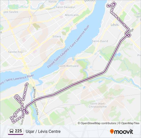 225 Bus Line Map