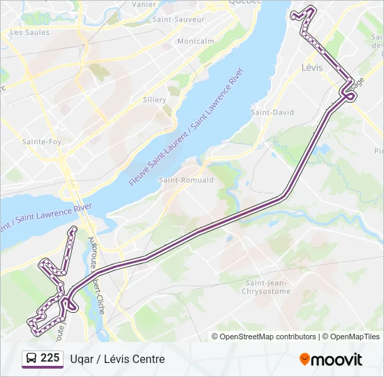 225 Bus Line Map