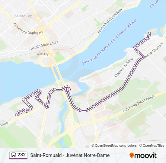 232 Bus Line Map