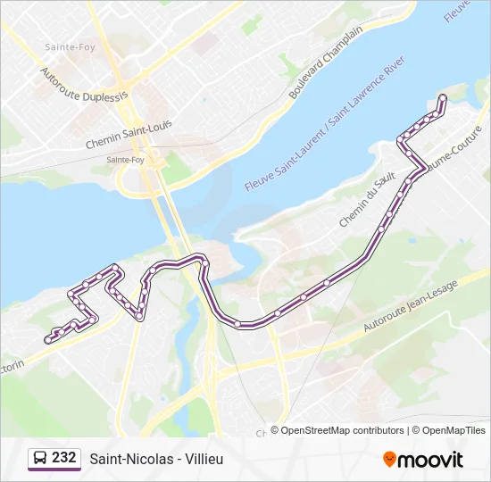 232 Bus Line Map
