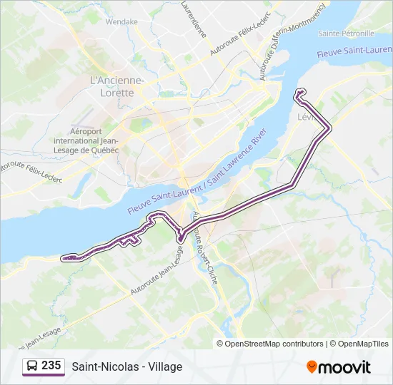 Plan de la ligne 235 de bus
