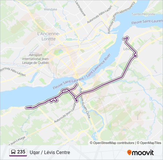 Plan de la ligne 235 de bus