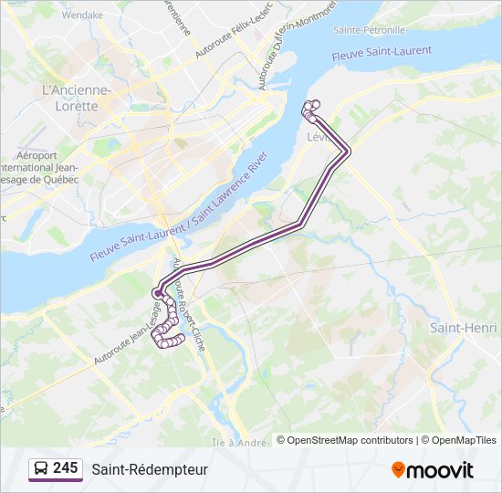 Plan de la ligne 245 de bus